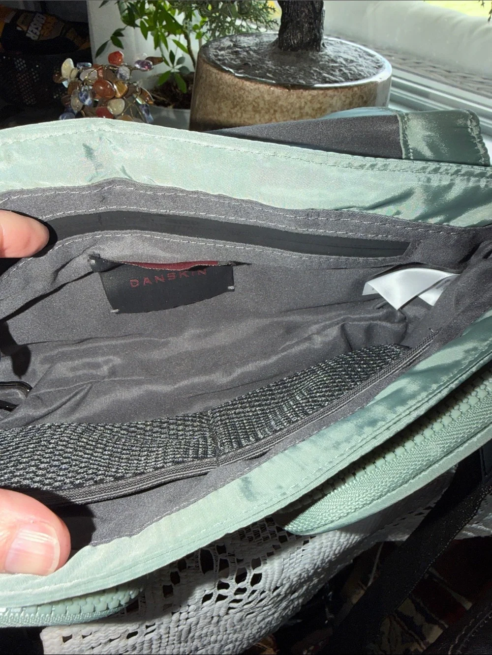 Danskin Men's Sage Green Nylon Messenger Crossbody with Black Strap